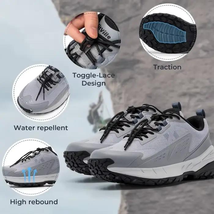 FitVille – baskets large largeur pour hommes, antidérapantes, confortables, pour Trekking, randonnée