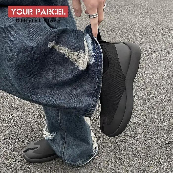 Chaussures Tabi pour hommes, nouvelle collection d'été, respirantes, en tricot, à bout fendu, décont
