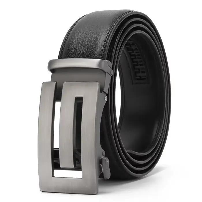 Ceintures hommes boucle automatique conception ceinture en cuir véritable pour hommes de luxe en cui