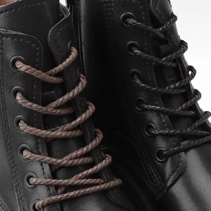 1 paire de lacets ronds cirant les lacets de chaussures en coton imperméable utilisés pour les botte