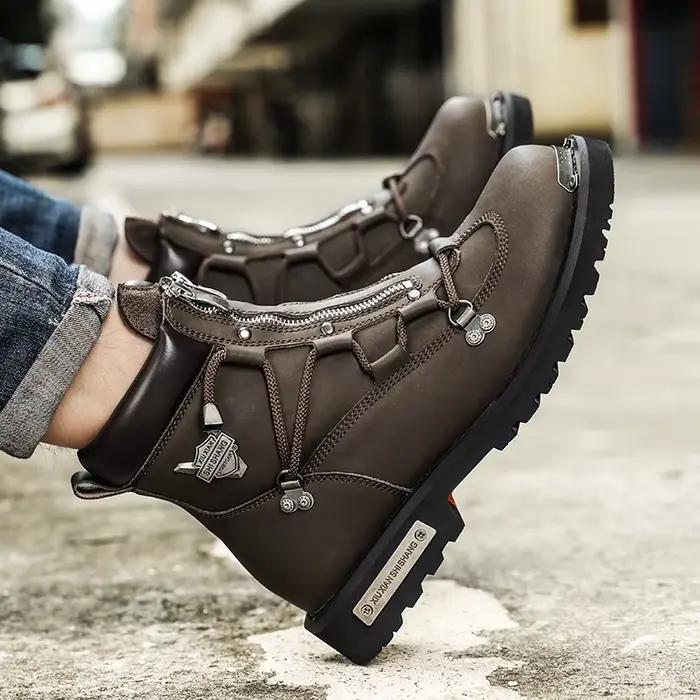 Hommes bottes nouveau hiver pantoufles chaud hommes chaussures imperméable antidérapant en peluche b