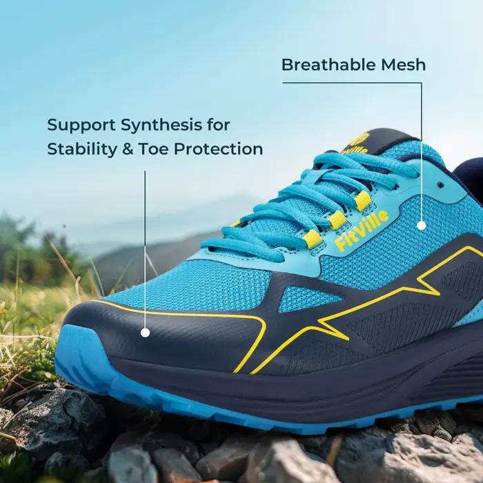 Fittington chaussures de course pour hommes baskets de marche sur sentier chaussure de Sport avec bo