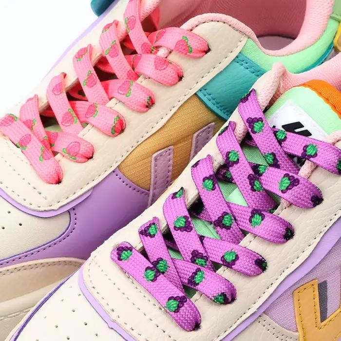 Lacets plats pour chaussures baskets lacets de chaussures pour Tennis impression fruits mignon cordo