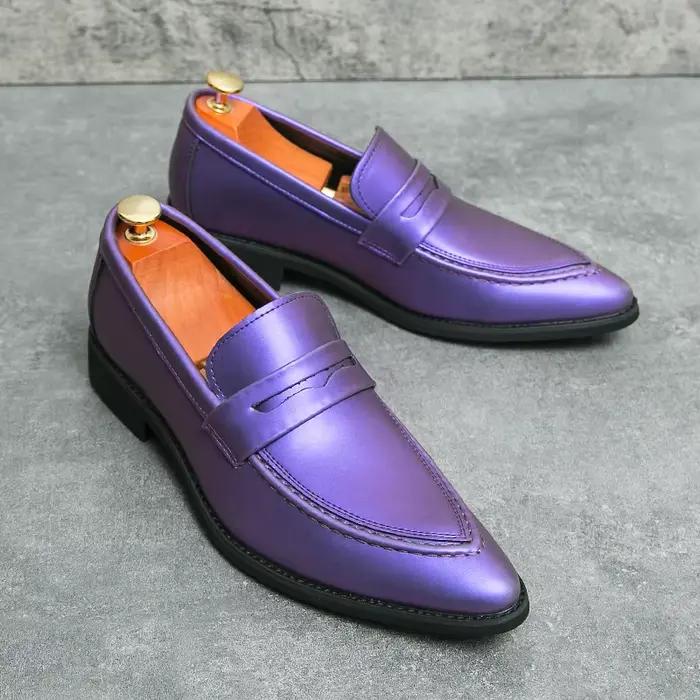 Chaussures en cuir de mariage pour hommes, chaussures d'affaires classiques décontractées, mocassins