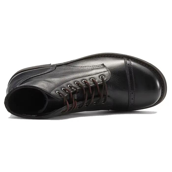 Bottes de Combat en cuir véritable pour hommes, chaussures de luxe, élégantes, faites à la main, poi
