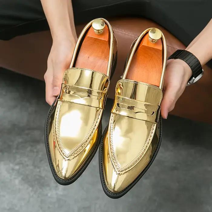 Chaussures en cuir de mariage pour hommes, chaussures d'affaires classiques décontractées, mocassins