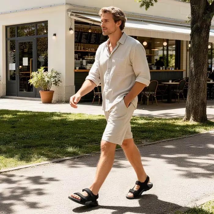 FitVille – sandales larges pour hommes, chaussures de plage et de sport antidérapantes à séchage rap