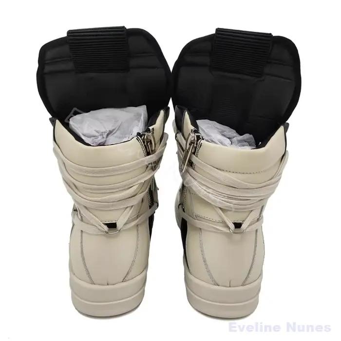 Chaussures montantes à plateforme rehaussantes pour hommes, à lacets croisés, décontractées, antidér