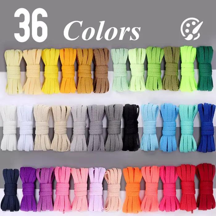 1 paire de lacets plats pour baskets 36 couleurs lacets de chaussures en tissu blanc noir lacets de
