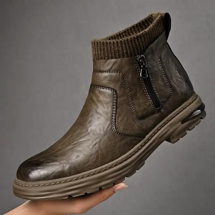 Bottes courtes d'affaires haut de gamme pour hommes, bottes formelles, chaussures de rinçage d'hiver