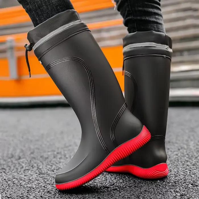 Chaussures de pluie bottes imperméables imperméables pour hommes quatre saisons semelles souples ant