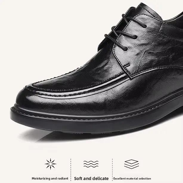 Chaussures de soirée décontractées, chaussures marron et noires pour hommes, mocassins en cuir de va