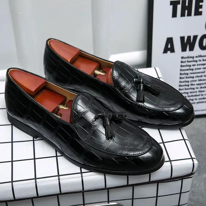Chaussures de mariage pour hommes mocassins à enfiler tendance glands chaussures en cuir hommes chau