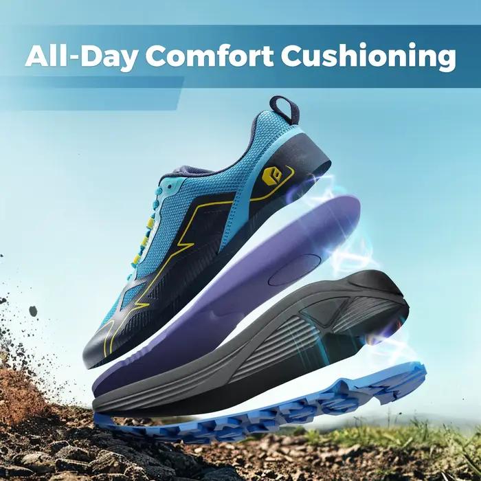 FitVille chaussures de course antidérapantes baskets pour hommes Extra large léger pour hommes pieds