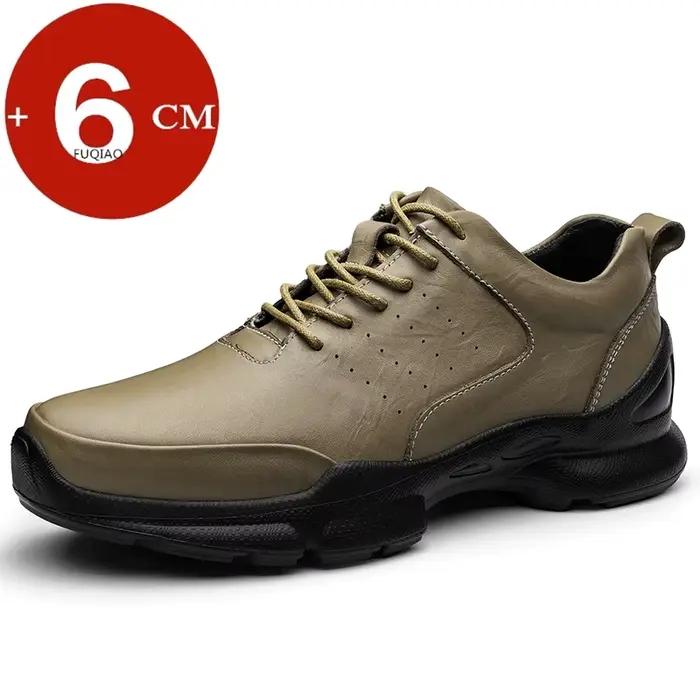 Oxford – chaussures d'ascenseur décontractées en cuir de vache pour hommes, ajourées et respirantes,
