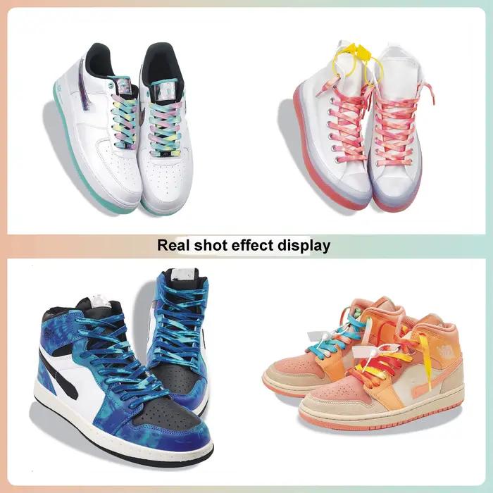 Nouveau cravate-teinture ne se décolore pas lacets chaussures décontractées lacets pour baskets chau