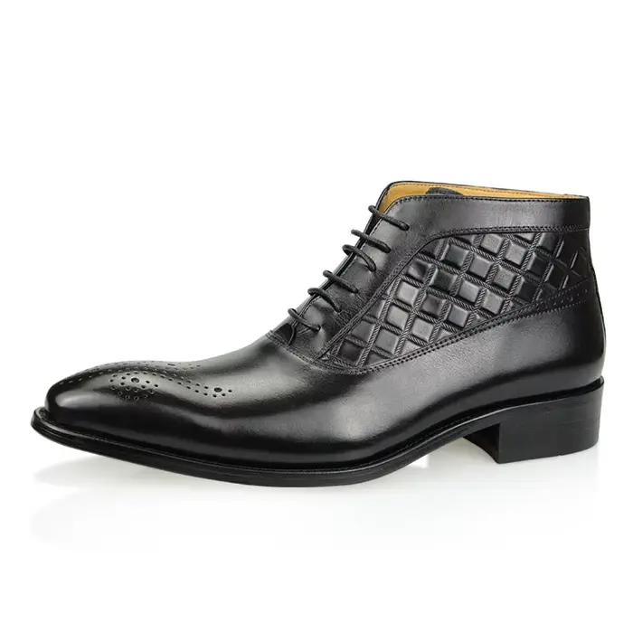 Bottes de rinçage en cuir véritable pour hommes, Oxford fur s Boot, Chaussures à lacets, Formel, Bus