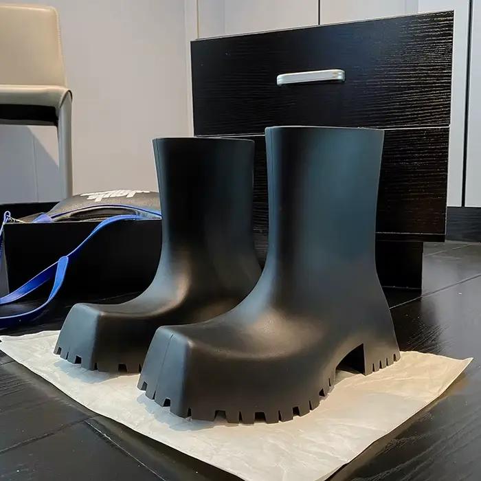 Nouvelles chaussures pour femmes, bottes à plateforme à bout carré, confortables, imperméables, anti