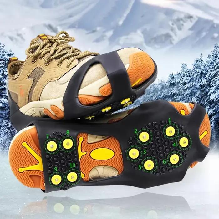 10 goujons neige glace griffe anti-dérapant neige glace Thermo plastique élastomère chaussures d'esc