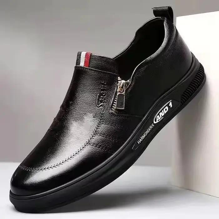 Hommes chaussure hommes mocassins tendance polyvalent respirant en cuir chaussure semelles souples c