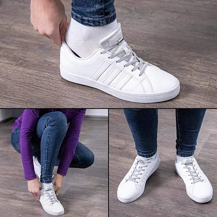 Serrure en alliage lacets de chaussures sans cravate lacets plats pour baskets lacets élastiques san