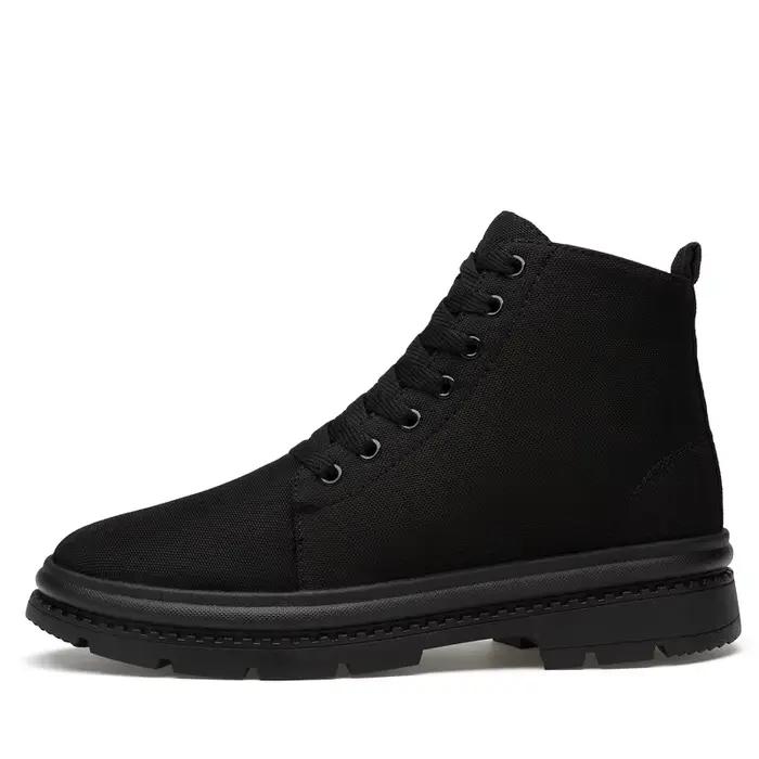 Hommes bottes ascenseur chaussures talons cachés toile rehaussant chaussures pour homme talons caché