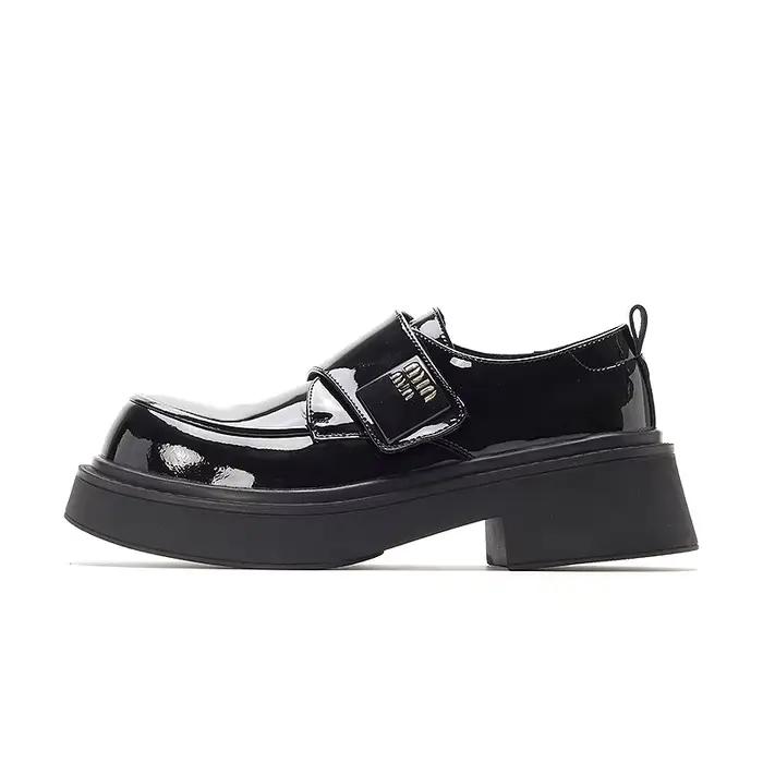 Mocassins brillants pour hommes, design de texture haut de gamme, semelle épaisse, chaussures en cui