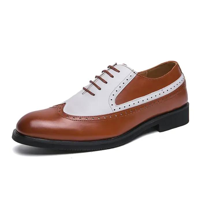 Chaussures Richelieu Haut de Gamme pour Hommes en Cuir Véritable – Mocassins Habillés pour Tenues Formelles