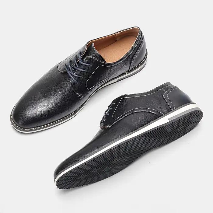 Mocassins en cuir pour hommes, chaussures décontractées, confortables, à la mode, de marque, 7-13 ans, 2024