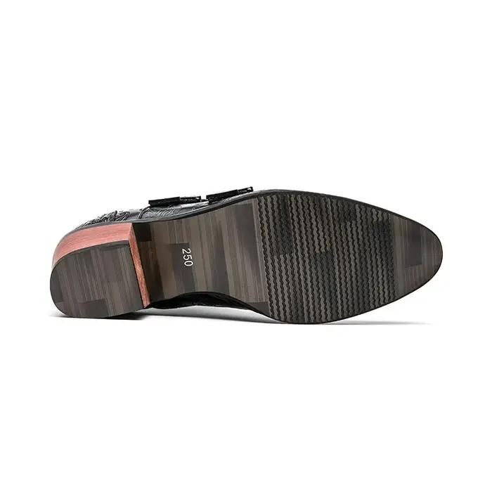 Chaussures Baroques Noires en Cuir pour Homme