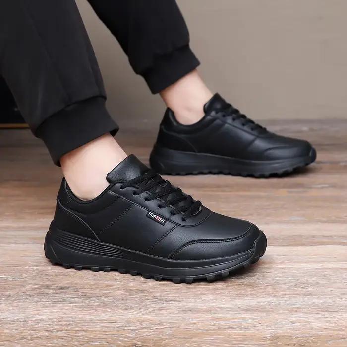 Chaussures décontractées SNORW pour hommes, mocassins de sport avec semelles EVA, confortables et durables pour homme, grandes tailles, noir et blanc