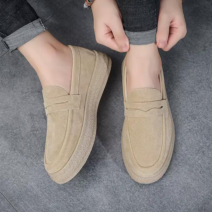 Chaussures décontractées rétro marron pour hommes