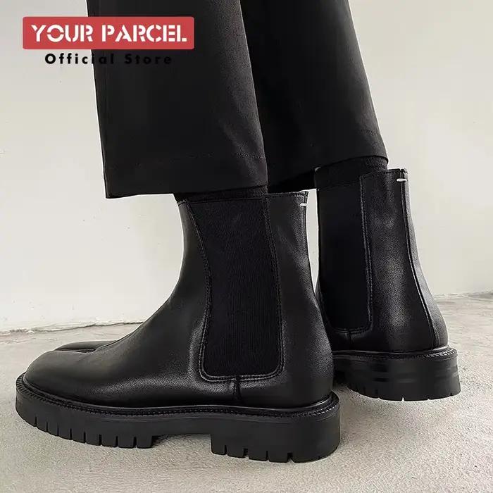 Chaussures à bout fendu pour hommes bottes Chelsea