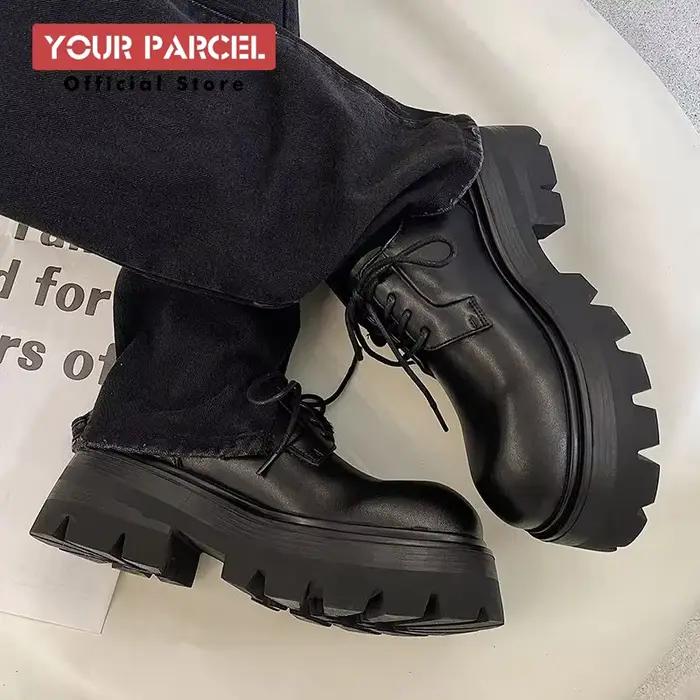 Chaussures en cuir rehaussées pour hommes, chaussures derbies coréennes à l'offre elles épaisses, assorties au quotidien à la mode avec des olympiques