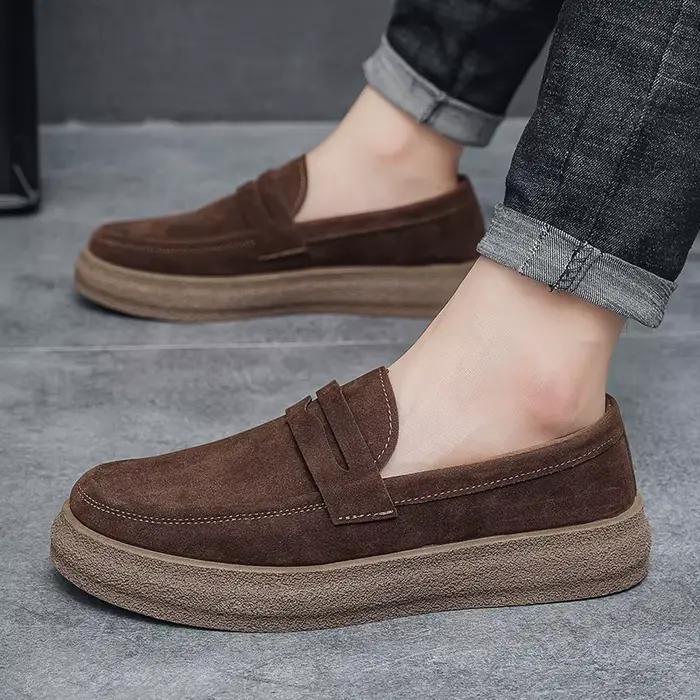 Chaussures décontractées rétro marron pour hommes