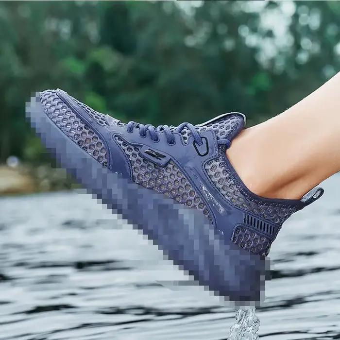 Chaussures de randonnée aquatique pour hommes à bout rond, en maille ajourée respirante, séchage rapide, coupe basse, décontractées