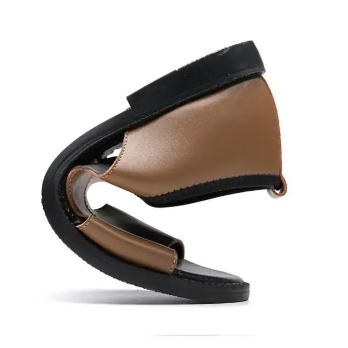Sandales homme en cuir de haute qualité design plat antidérapant pour hommes confortables et élégants pour occasions estivales et informelles