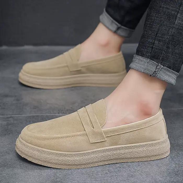 Chaussures décontractées rétro marron pour hommes