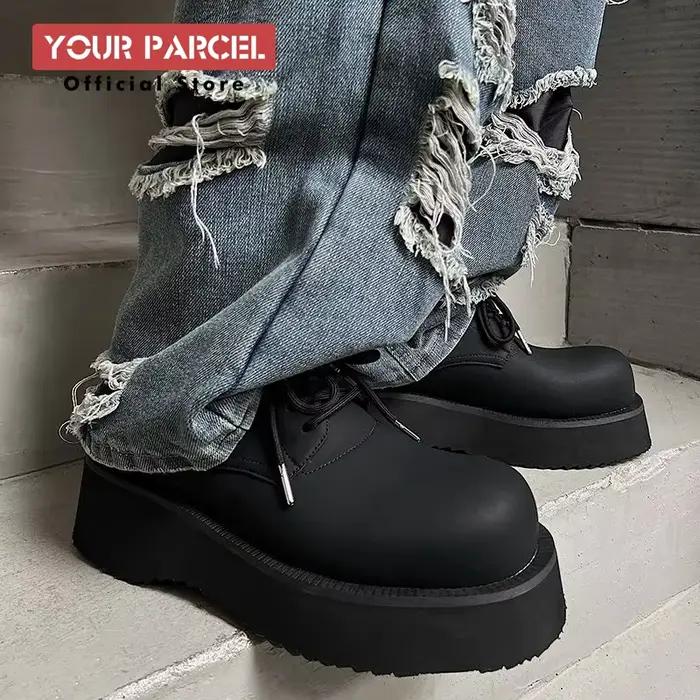 Chaussures en Cuir à Semelles Épaisses pour Homme