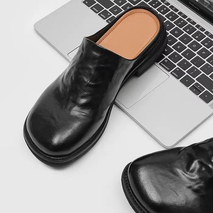 Mules décontractées YEISNDOO en cuir fendu pour homme, respirantes, confortables et durables, parfaites pour les journées chaudes et les sorties décontractées