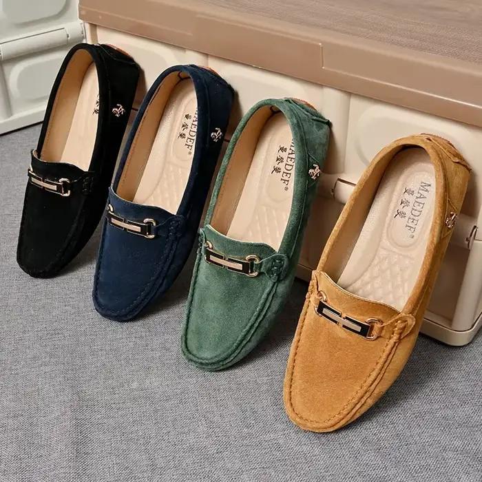 YRZL-Mocassins en Daim pour Homme, Chaussures de Marque de Luxe, en Cuir, Sans Lacet, pour la Conduite