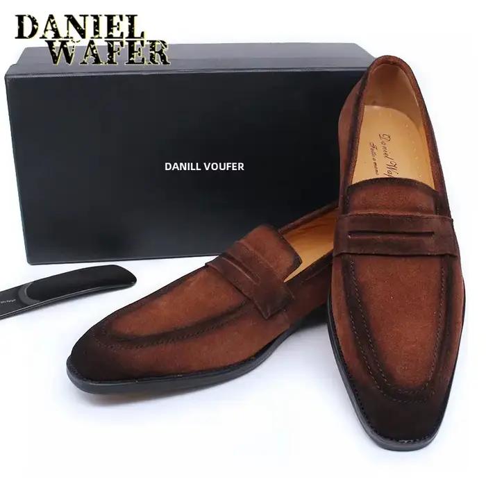 Mocassins en cuir suédé pour hommes