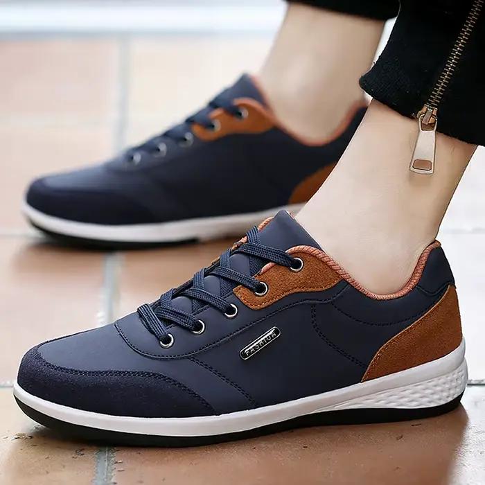 Cuir hommes chaussures Sneaker tendance sport course respirant