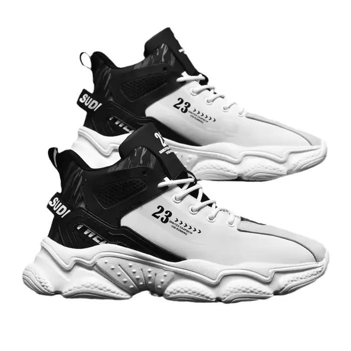 Nouvelles chaussures de sport décontractées pour hommes à semelle épaisse, rehaussantes, tendance, vente en gros d'usine, chaussures populaires transfrontalières, été