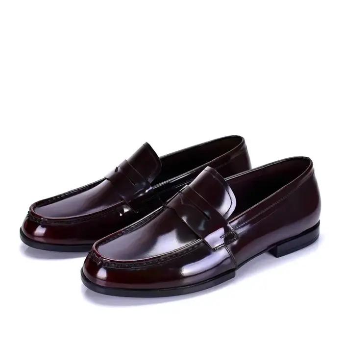 Chaussures Penny de Luxe pour Hommes, Mocassins en Cuir Italien pour Hommes, Chaussures Habillées Formelles en Cuir Verni Noir pour Hommes