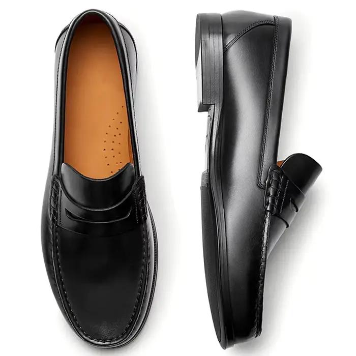 Mocassins en cuir de veau respirants et imperméables pour hommes, chaussures décontractées élégantes et confortables pour l'usage quotidien, printemps et automne