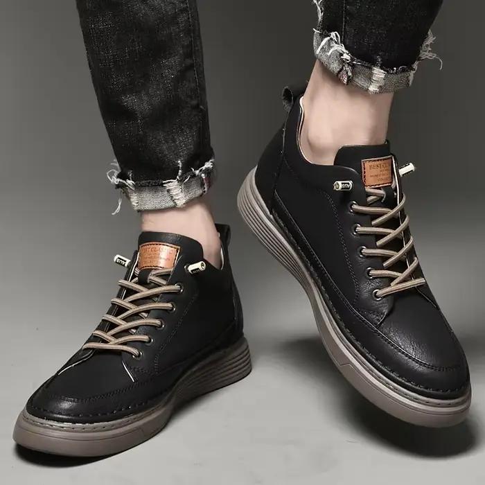 Chaussures rehaussantes en cuir véritable