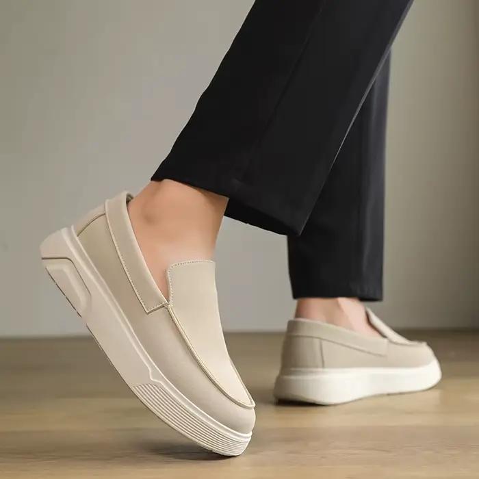 Mocassins à plateforme pour homme, grande taille 46, chaussures décontractées d'été, confortables, respirantes, à enfiler, pour hommes