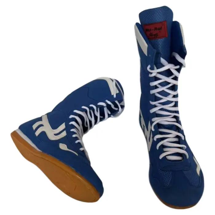 Chaussures de boxe hautes professionnelles pour hommes et femmes adultes bleu rouge noir 35 -46