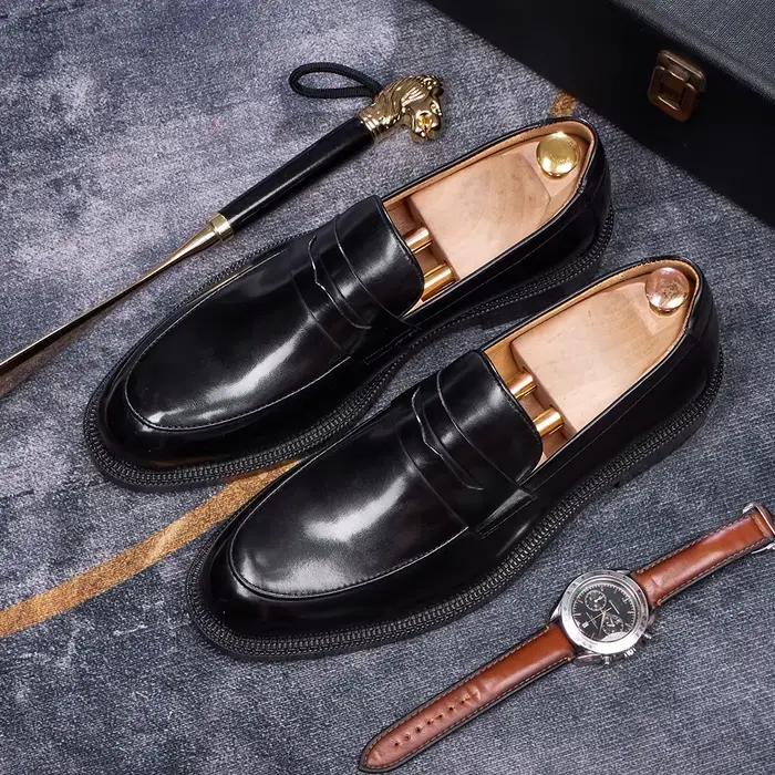 Mocassins en cuir véritable pour hommes